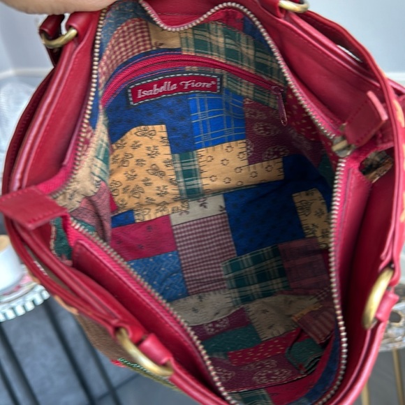 Isabella Fiore. Brown Suede and Red Leather Tote. Limited Edition. Rare find. - Picture 5 of 15